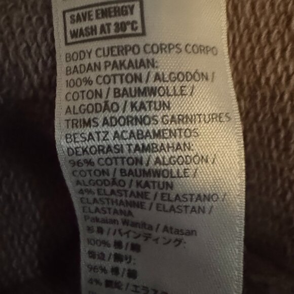 Topshop Distressed Mauve/Dusty Rose Hoodie/Sweatshirt Size 8 - Picture 5 of 5